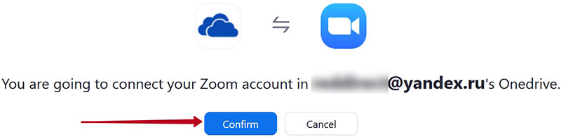 свяжите аккаунт Zoom с OneDrive