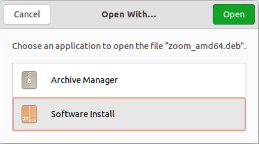 откройте файл в приложении Software Install